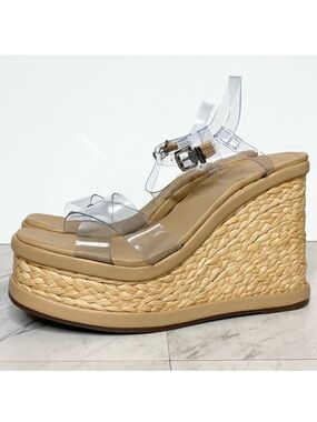 New! Schutz Caryne Wedge Heel Sandal 10 1/2